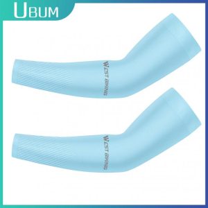 2pcs ice silk sunscreen sleeves men cycling sports elastic arm guards quick drying sweat absorbent cooling sleeves cover bule one size