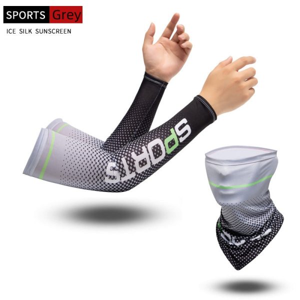 summer running arm sleeve ice silk cooling sunscreen cuff uv sun protection sleeve anti slip men women long gloves outdoor sport