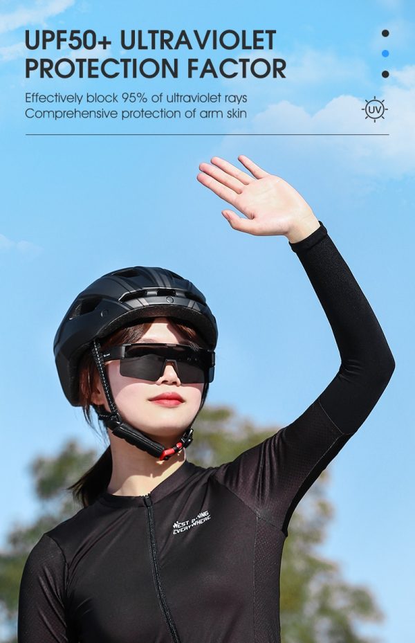 west biking arm sleeves ice fabric breathable quick dry running sportswear sun uv protection long arm cover cycling arm sleeves 35